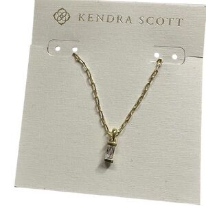 Kendra Scott Gold Necklace with Crystal Pendant